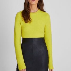 CLUB MONACO Bounclé Vibrant Yellow Alpaca Wool Blend Crew Neck Sweater